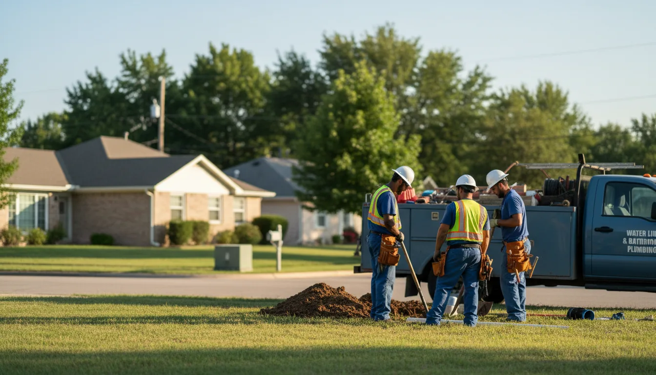 Residential water line and bathroom plumbing service in Mansfield, AR